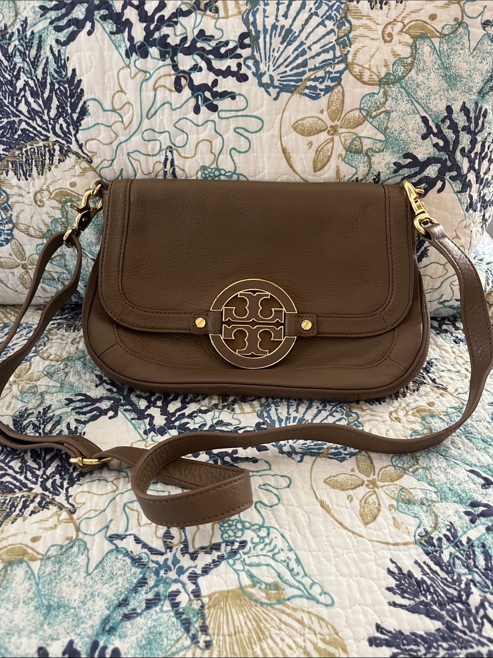Tory Burch Brown Leather Crossbody Bag